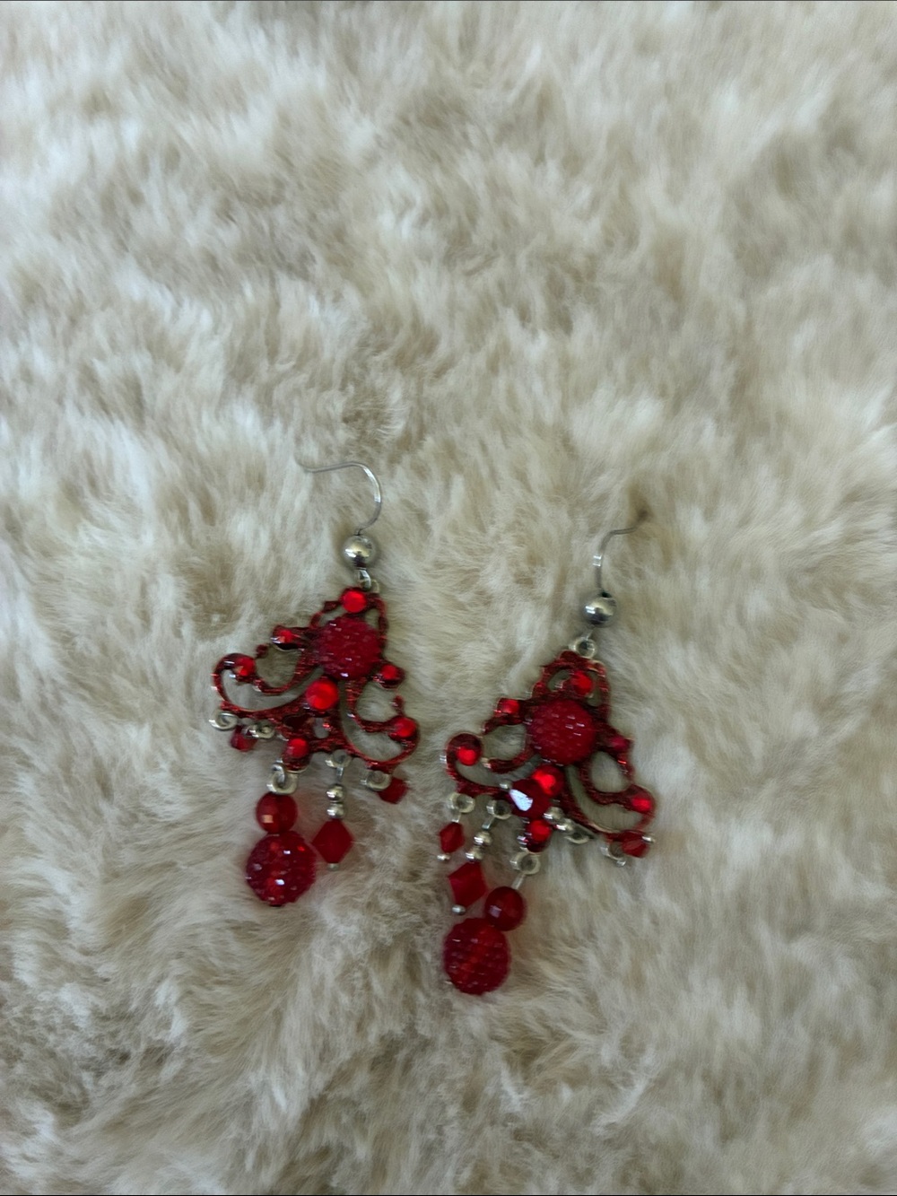 Red Crystal Dangle Earrings - Elegant Women’s Jewelry